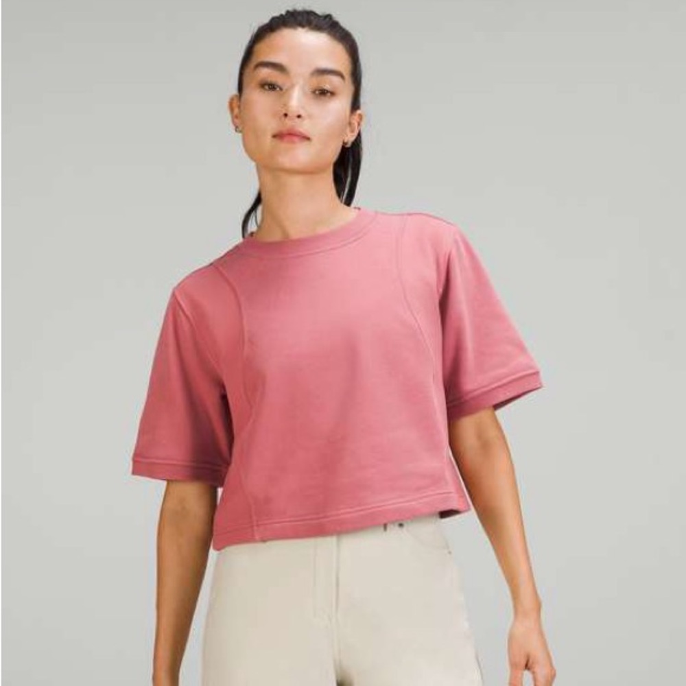 Lululemon Cotton French Terry + Swift Tee Brier Rose Pink Size 4 - Picture 1 of 9